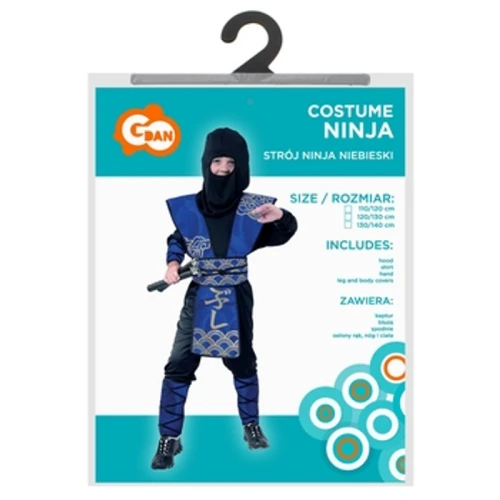Zestaw dla dzieci Niebieski Ninja (kaptur, bluza, spodnie, osłony rąk, nóg i ciała), rozm. 130/140 cm 1768522624790-47199-3-uija6k.png