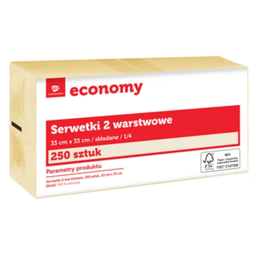 TG Economy Serwetka 33x33 cm, 2 warstwowa szampan 250 sztuk 1768523973011-49681-3-xm53f.png