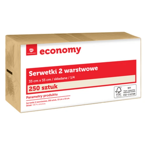 TG Economy Serwetka 33x33 cm, 2 warstwowa eco 250 sztuk 1768523973025-49682-3-fvrrfk.png