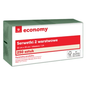 TG Economy Serwetka 33x33 cm, 2 warstwowa zielona 250 sztuk