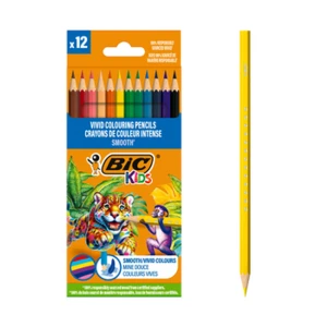 BIC Kids Kredki drewniane ołówkowe Smooth ECO 12szt