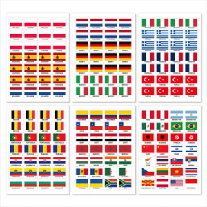 Etykiety w formie flag, rozmiar 3,8 cm x 4,8 cm 168szt