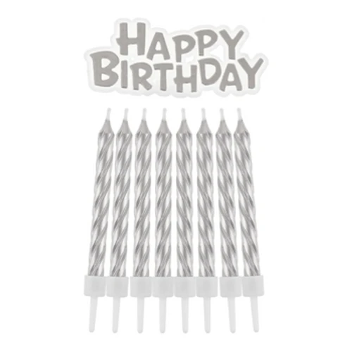 Świeczki B&C urodzinowe Happy Birthday, srebrne, 16 szt. 1779196121733-h4nr4r.png