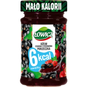 Łowicz dżem z czarnych i czerwonych porzeczek 6 kcal 200 g