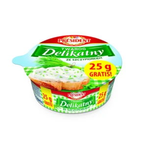 President Twaróg Delikatny ze Szczypiorkiem 150g+25g