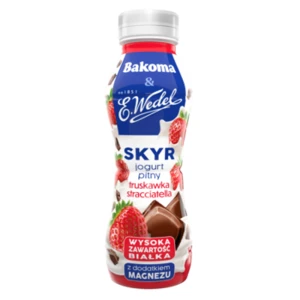 Bakoma&Wedel skyr jogurt pitny truskawka stracciatella 300g z dodatkiem magnezu