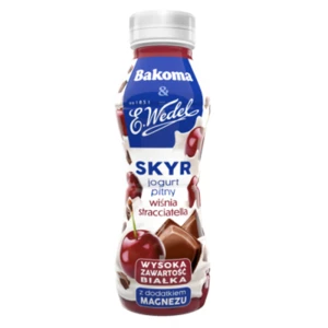 Bakoma&Wedel skyr jogurt pitny wiśnia stracciatella 300g z dodatkiem magnezu