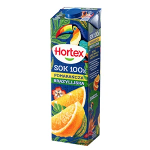 Hortex Pomarańcza Brazylijska sok 100% karton 1L