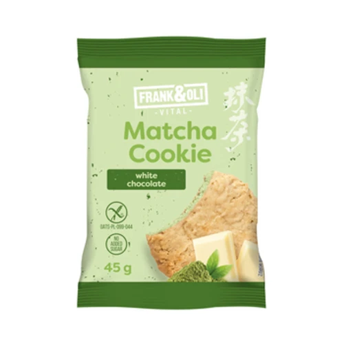 Frank&Oli Ciastko bezglutenowe matcha - biała czekolada - (45g) 1779191516620-e556q8.png