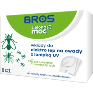 BROS - Zielona Moc elektro lep na owady z lampką UV - urządzenie + 2 lepy FSC MIX