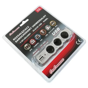 Rozgałęziacz gniazda zapalniczki 12V z USB