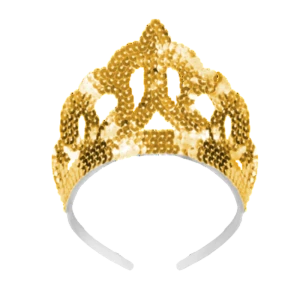 Tiara cekiny złota