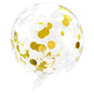 Balon transparentny z konfetti - Celebrate! złoty
