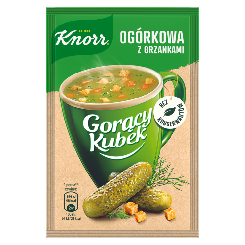 Gorący Kubek ogórkowa z grzankami Knorr 14 g Gorący Kubek ogórkowa z grzankami Knorr 14g