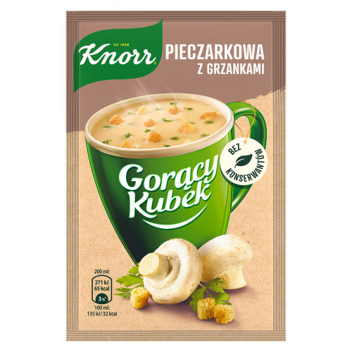 Gorący Kubek pieczarkowa z grzankami Knorr 15 g Gorący Kubek pieczarkowa z grzankami Knorr 15g