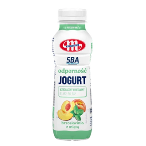Mlekovita Jogurt brzoskwinia z miętą wzbogacony SBA 330g 1779189955268-60x93n.png