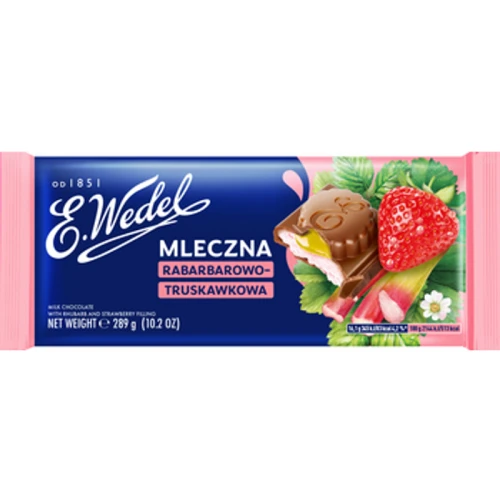 E.Wedel Czekolada mleczna rabarbarowo - truskawkowa 289g 1779191270762-1o3u8xt.png