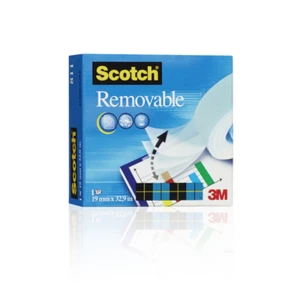 Odklejalna taśma samoprzylepna Scotch® Removable Magic™, w pudełku, 19mm x 33m