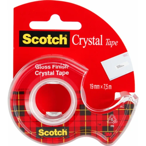 Taśma samoprzylepna Scotch® Crystal Clear, przezroczysta, na podajniku, 19mm x 7,5m 1768517203953-37431-3-38d2d.png