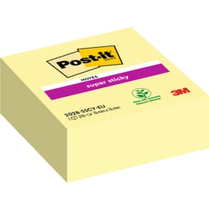 Post-it® Super Sticky Kostka samoprzylepna, żółta, 76x76 mm, 270 kartek - 100% PEFC, SGSCH-PEFC-COC-110078