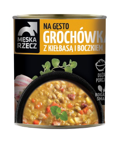Na gęsto grochówka z kiełbasą i boczkiem Męska Rzecz 840 g Na gęsto grochówka z kiełbasą i boczkiem Męska Rzecz 840g