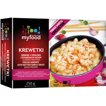 Mrożone krewetki obrane z maślanym sosem czosnkowym MyFood 250 g 520405_0_1778230148841.jpg