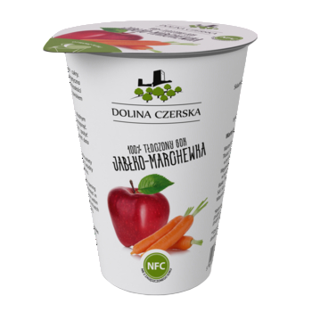 Sok NFC jabłkowo marchwiowy 100% Dolina Czerska Kubeczek 200ml 9b2a391e829e27a2d093a01937e286e7.png