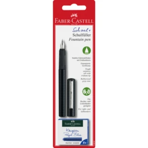 Pióro wieczne szkolne Carbon Look + 6 naboi Faber-Castell