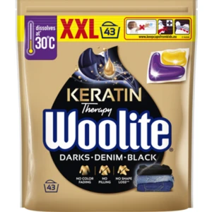 Woolite Woolite Czerń, Ciemne Kolory & Jeans z Keratyną 43 szt (kapsułki)