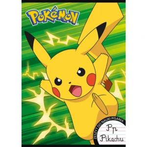 Zeszyt okładka laminowana A4, 32 kartki, linia dwukolorowa Pokemon