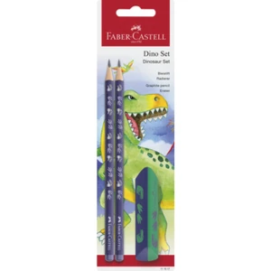Zestaw szkolny Faber-Castell dinozaury ołówek HB 2 sztuki + gumka