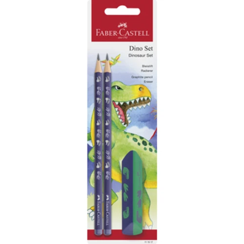 Zestaw szkolny Faber-Castell dinozaury ołówek HB 2 sztuki + gumka 1779184556563-tchp18.png