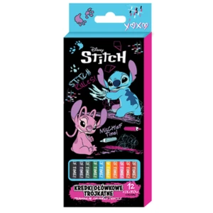 Kredki ołówkowe trójkątne 12 kolorów Stitch - Black