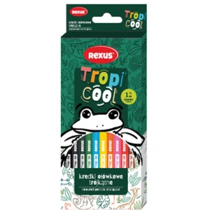 Kredki ołówkowe trójkątne 12 kolorów Rexus Tropicool
