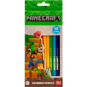 Kredki ołówkowe trójkątne JUMBO MINECRAFT - 12 kolorów