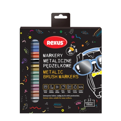 Markery pędzelkowe metaliczne 12 kolorów Rexus Teens 1779185089175-a6lxzc.png