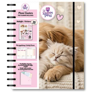Planer niedatowany na spirali 15,5 x 19 cm 74 kartki The Sweet Pets