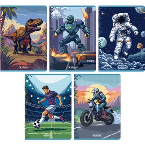 Zeszyt Herlitz premium Pixel Fun A5 32 kartki kratka z marginesem 1779185981714-1w7pwn.png