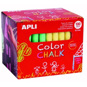 Kreda szkolna APLI okrągła 9x80mm 100 sztuk mix kolorów