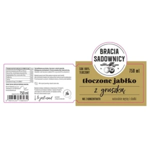 Bracia Sadownicy sok tłoczony 750 ml jabłko + gruszka