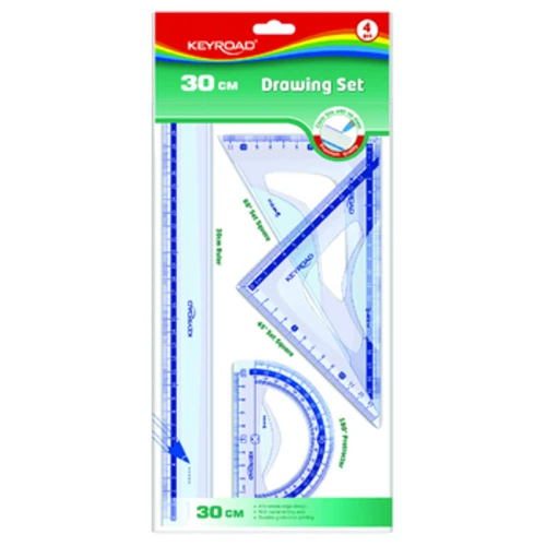 Zestaw geometryczny KEYROAD z linijką 30cm transparentny 4szt 1779183995299-lu66hf.png