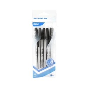 Deli długopis olejowy 1.0mm czarny 5szt
