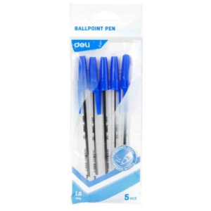 Deli długopis olejowy 1.0mm niebieski 5szt