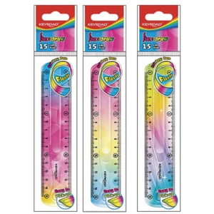 Linijka Keyroad 15 cm elastyczna tęczowa mix
