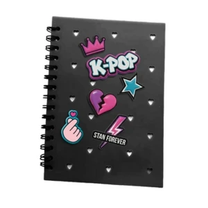 Kołozeszyt A5/100 kartek z pinsami K-pop dark