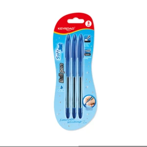 Długopis klasyczny Keyroad Soft Grip 0,7mm 3sztuki niebieski