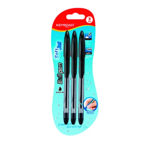Długopis KEYROAD miękki uchwyt 0,7mm 3 sztuki czarny 1779185067244-8auy3f.png