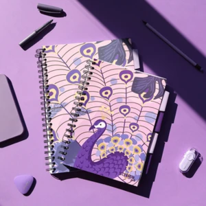Kołozeszyt STRIGO PADS Project Book B5/100 kartek kratka Jungla fioletowy