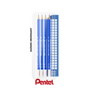 Pentel Ołówki drewniane CB60T-HB x 4 szt.