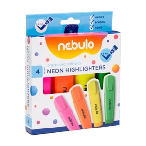 Zakreślacz fluorescencyjny neonowy 4 szt. Nebulo